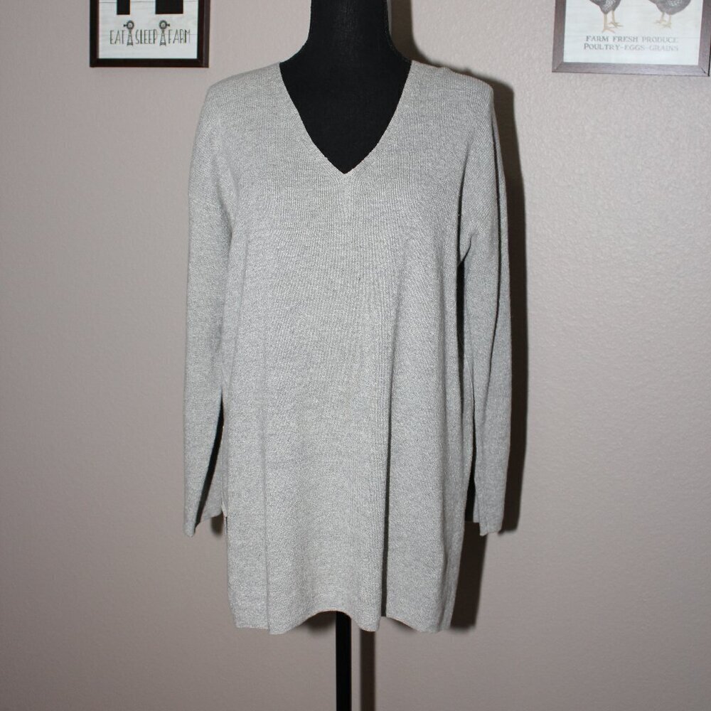 Adrienne Vittadini Collection Womens Linen Cotton Tunic Sweater Size Medium